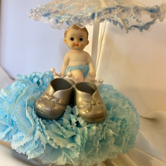 Adorable Baby Doll in Blue Flower Costume for table decoration - Picture 3 of 4